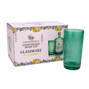 Drumshanbo Gunpowder Sardinian Citrus Exclusive Green Debossed Gin Glass ā 6 pack