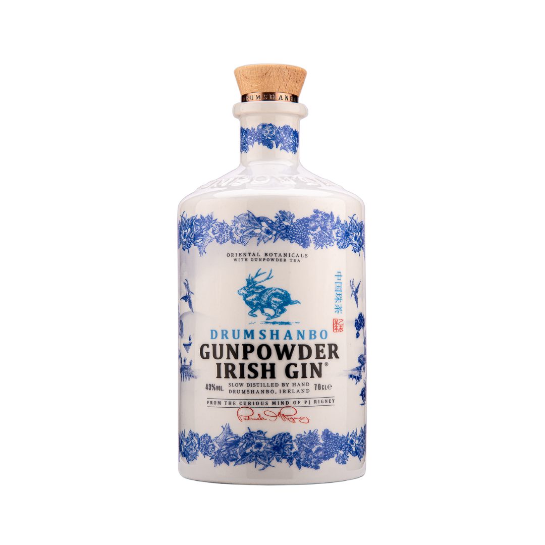 NEW Drumshanbo Gunpowder Irish Gin Ceramic Bottle & Cup Gift Box
