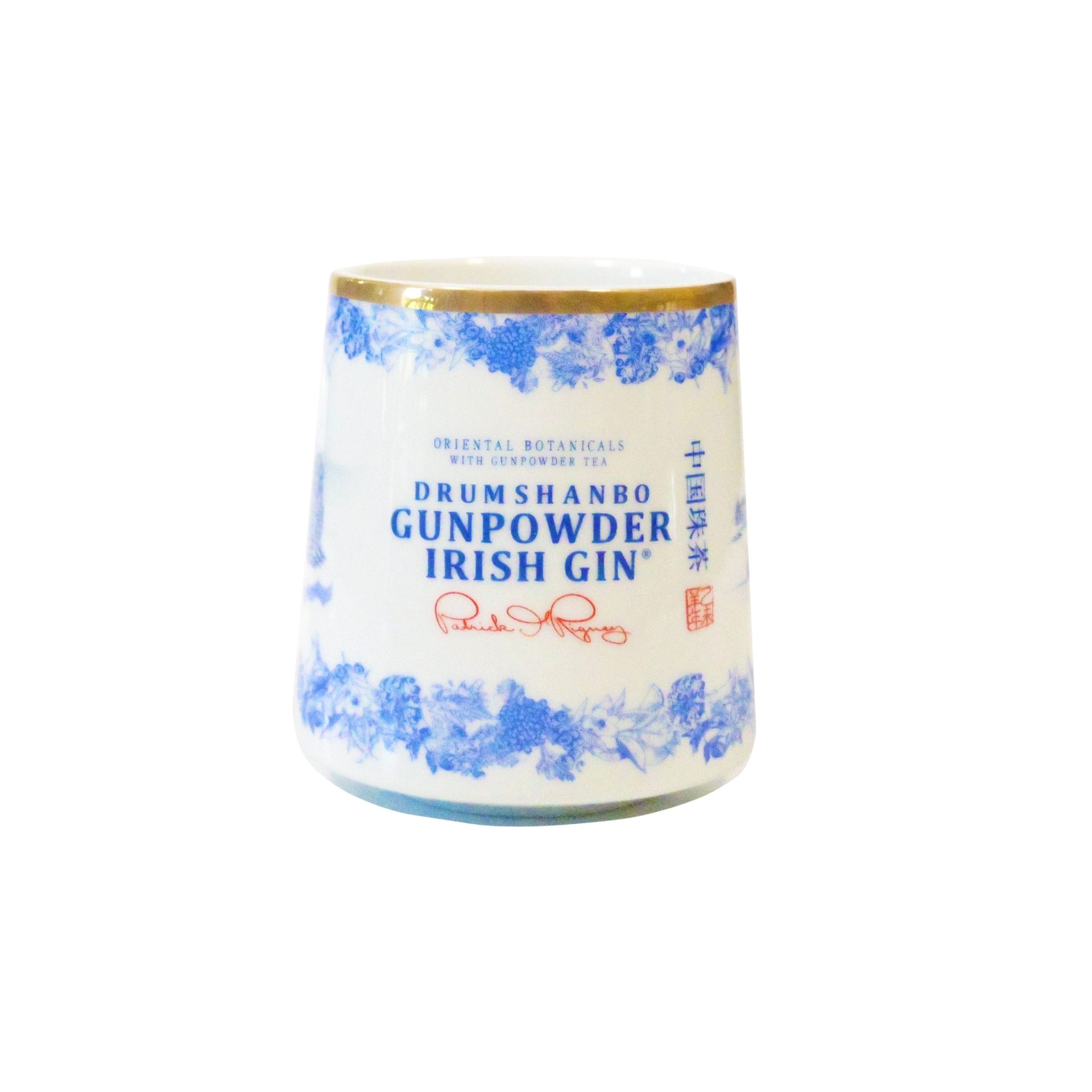 NEW Drumshanbo Gunpowder Irish Gin Ceramic Bottle & Cup Gift Box